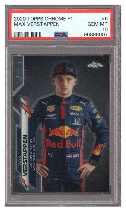 2020 Topps Chrome F1  Max Verstappen Card #6 PSA 10