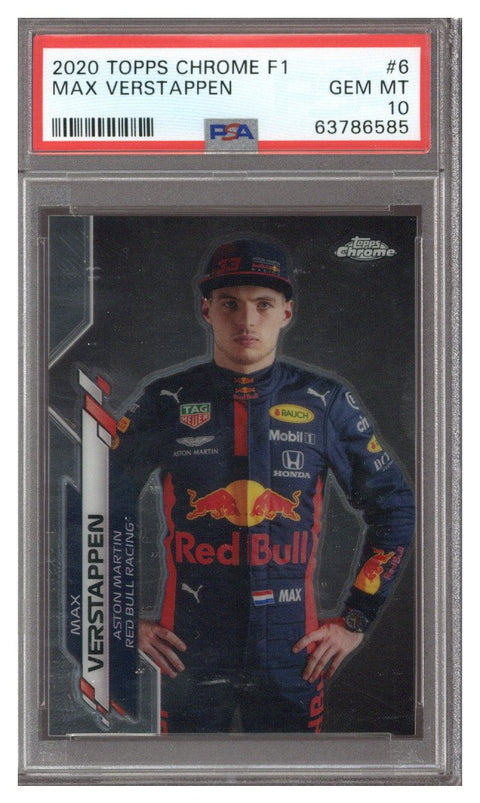 2020 Topps Chrome Formula 1 F1 Max Verstappen #6 PSA 10 GEM MINT