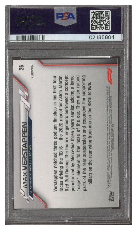 2020 Topps Chrome Refractor Max Verstappen PSA 10 #26