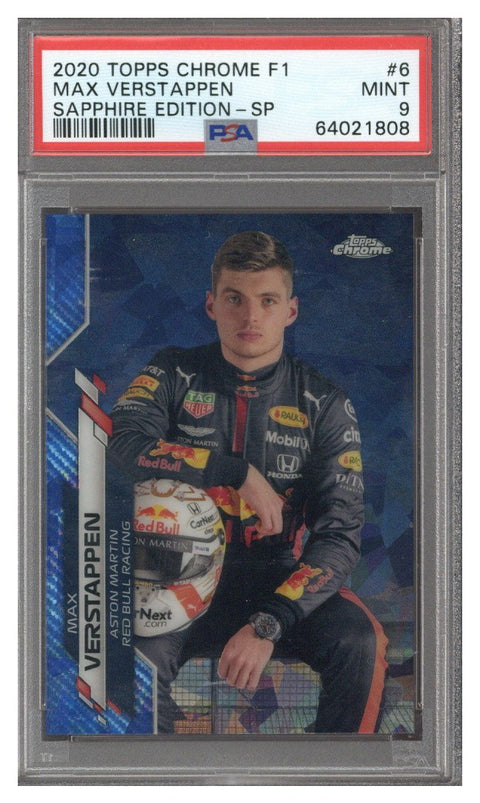 2020 Topps Chrome Formula 1 Sapphire Max Verstappen #6 PSA 9