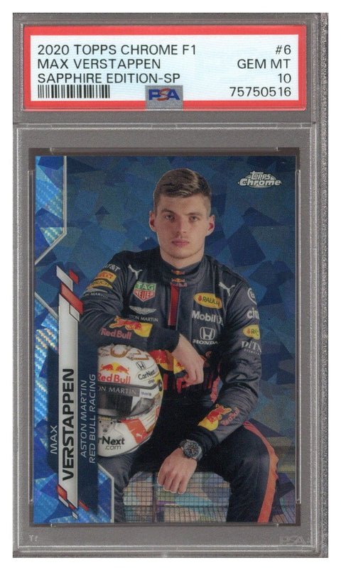 2020 Topps Chrome Sapphire F1 Max Verstappen Image Variation SP #6 PSA 10