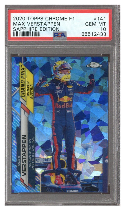 2020 Topps Chrome Sapphire F1 Max Verstappen #141 PSA 10