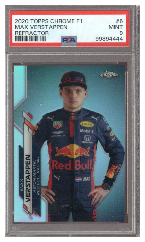 2020 Topps Chrome F1 Silver Refractor Max Verstappen PSA 9