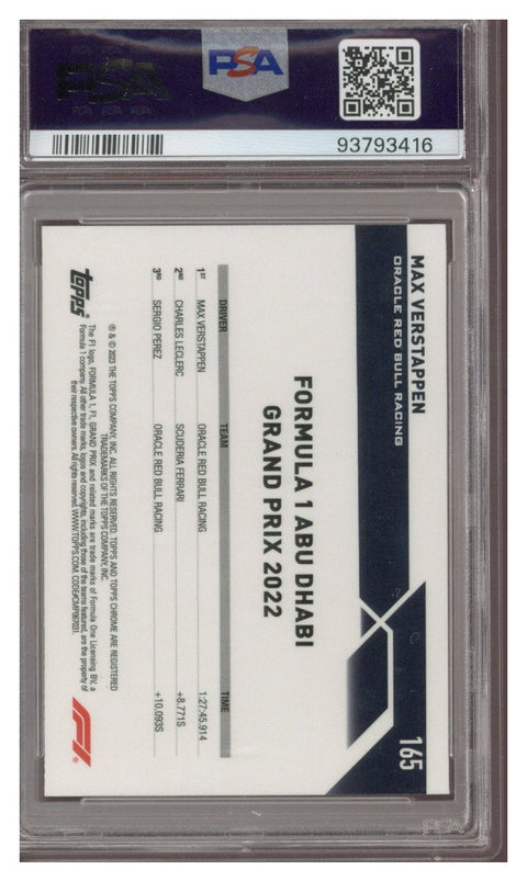 2023 Topps Chrome F1 Max Verstappen Grand Prix Winner Orange 05/25 PSA 10