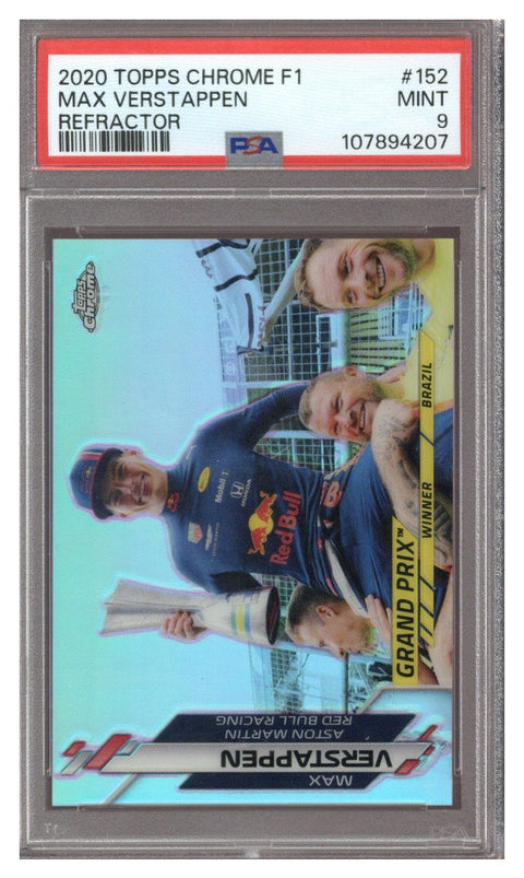 2020 TOPPS CHROME F1 MAX VERSTAPPEN #152 REFRACTOR PSA 9