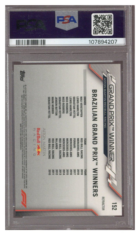 2020 TOPPS CHROME F1 MAX VERSTAPPEN #152 REFRACTOR PSA 9