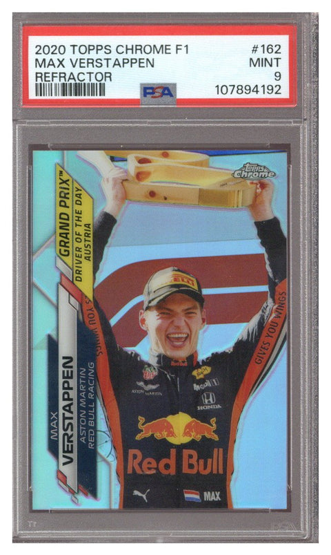 2020 TOPPS CHROME F1 MAX VERSTAPPEN #162 REFRACTOR PSA 9