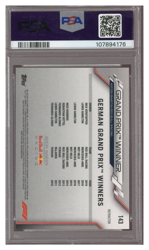 2020 TOPPS CHROME F1 MAX VERSTAPPEN #143 REFRACTOR PSA 9