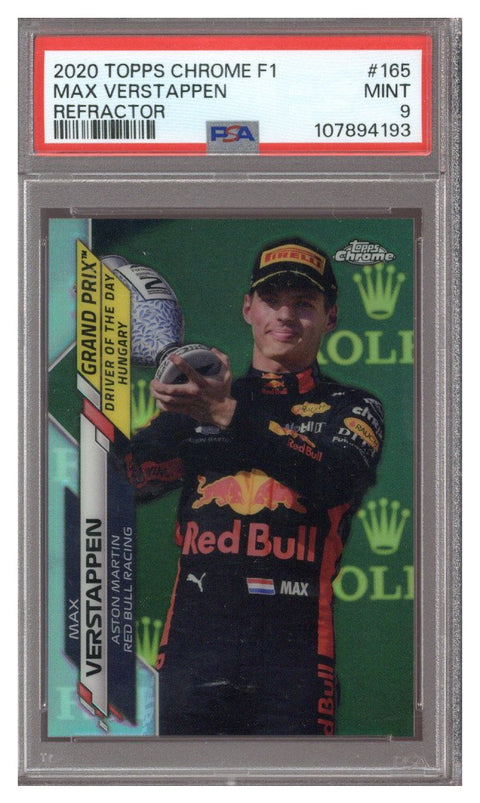 2020 TOPPS CHROME F1 MAX VERSTAPPEN #165 REFRACTOR ROOKIE PSA 9 MINT