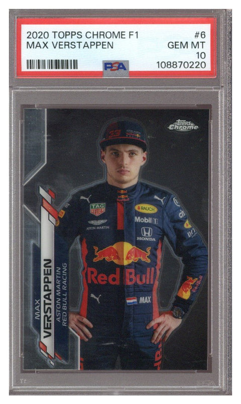 2020 TOPPS CHROME F1 #6 MAX VERSTAPPEN PSA 10