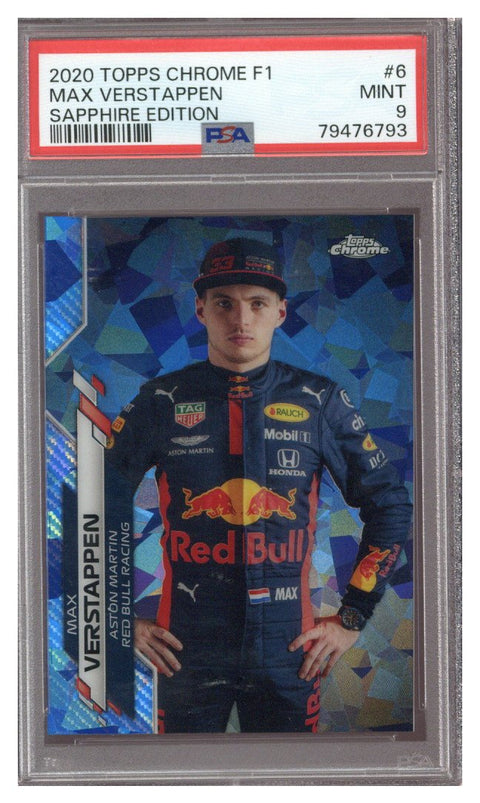 2020 Topps Chrome F1 Max Verstappen Sapphire #6 PSA 9
