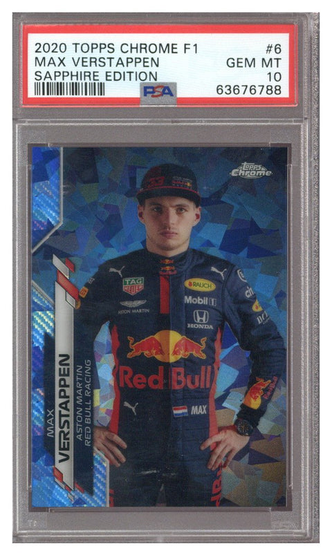 2020 Topps Chrome F1 Max Verstappen Sapphire #6 PSA 10