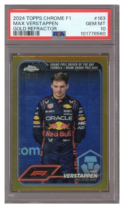 2024 Topps Chrome F1 Max Verstappen Gold 20/50 #163 PSA 10