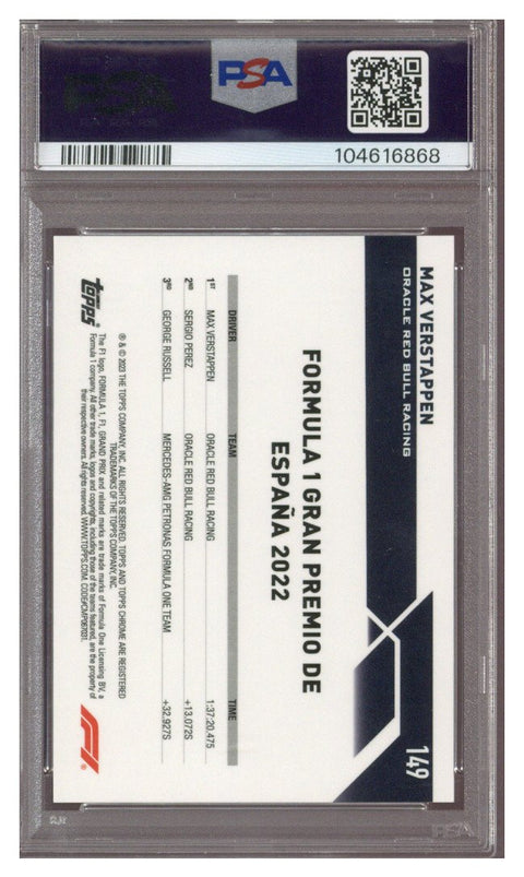 2023 Topps Chrome Sapphire Max Verstappen #149 Red 2/5 PSA 9
