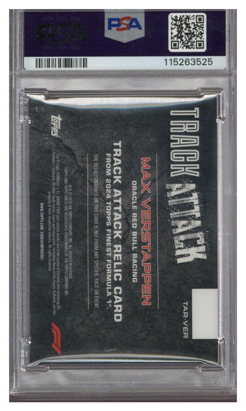 2024 TOPPS FINEST F1 TRACK ATTACK RELICS RED MAX VERSTAPPEN 3/5 PSA 9
