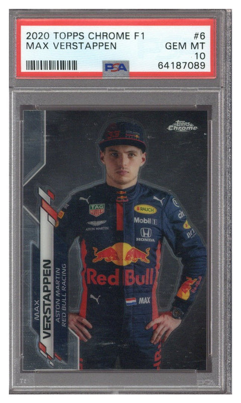 2020 Topps Chrome F1 Racing Max Verstappen PSA 10