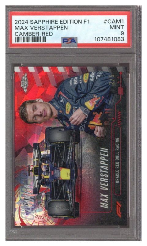 2024 Topps Chrome Sapphire F1 MAX VERSTAPPEN Camber Red 2/5 PSA 9