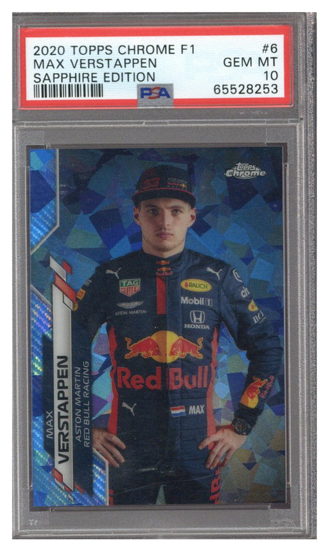 2020 Topps Chrome F1 Max Verstappen Sapphire #6 PSA 10