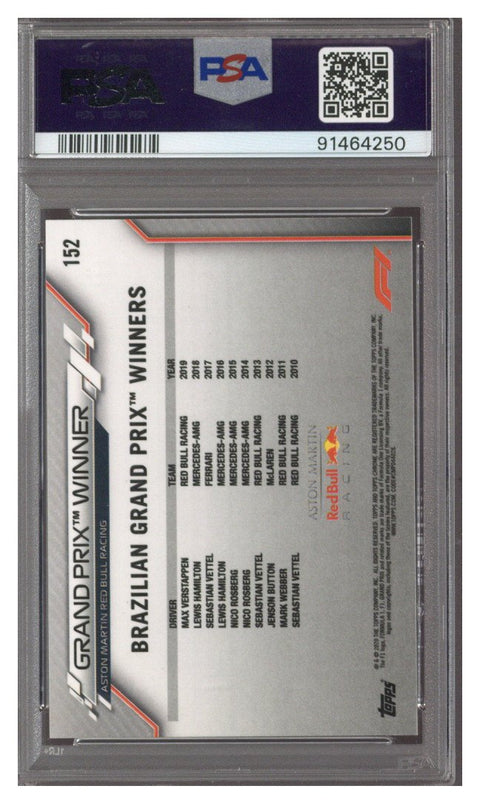 2020 TOPPS CHROME F1 MAX VERSTAPPEN #152 PSA 10