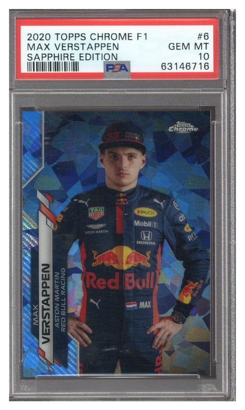 2020 Topps Chrome Max Verstappen Sapphire F1 #6 PSA 10