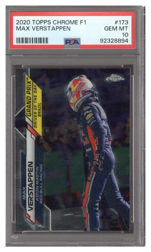 2020 Topps Chrome F1 MAX VERSTAPPEN #173 PSA 10