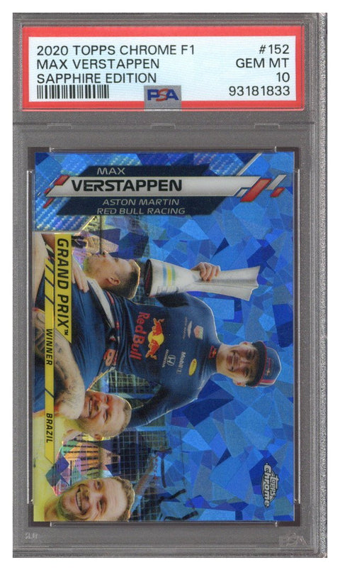 2020 Topps Chrome F1 Max Verstappen Sapphire Edition #152 PSA 10