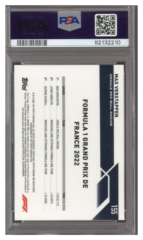 2023 Topps Chrome F1 Max Verstappen Gold Refractor 19/50 PSA 10