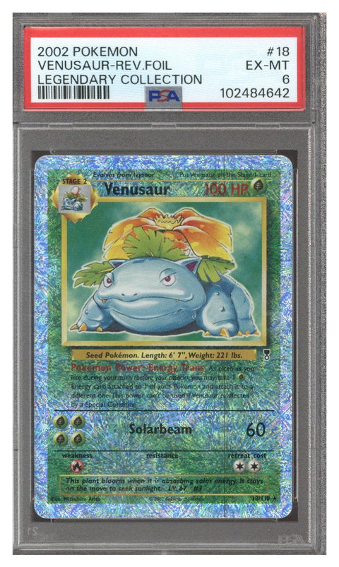 2002 Pokemon Legendary Collection Reverse Holo Venusaur #18 PSA 6