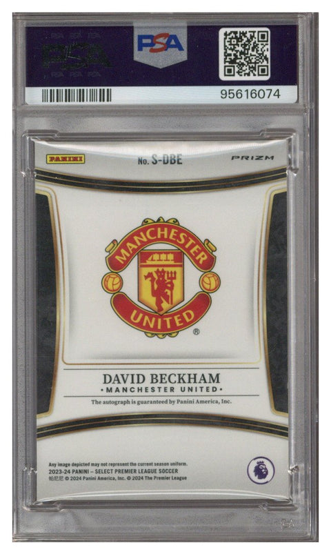 David Beckham 2023-24 Panini Select Premier League Signature Auto PSA 8 Auto 10