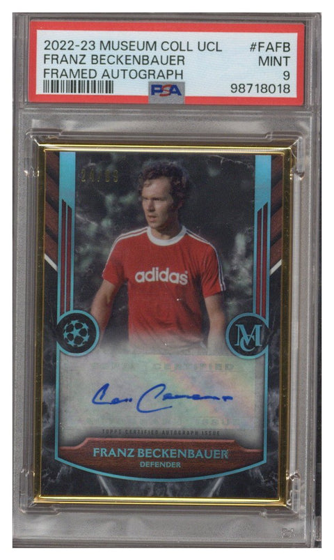 2022-23 Topps Museum Collection UEFA Franz Beckenbauer Framed Auto 24/99 #FA-FB PSA 9