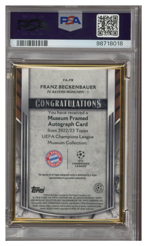 2022-23 Topps Museum Collection UEFA Franz Beckenbauer Framed Auto 24/99 #FA-FB PSA 9