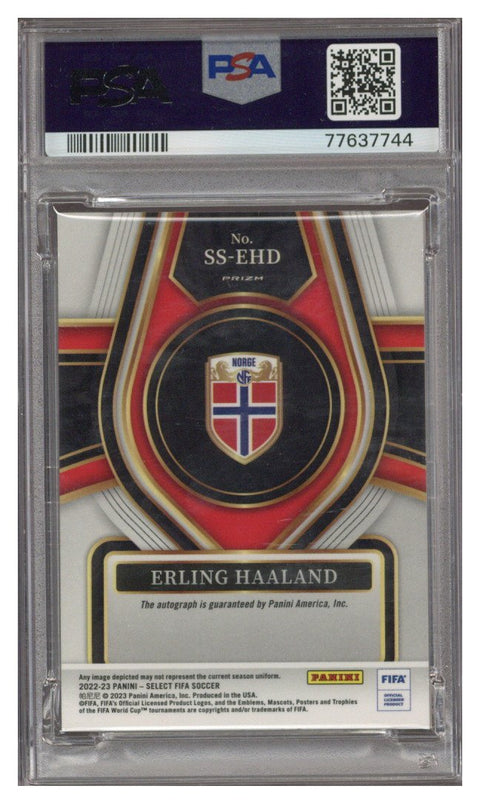2022-23 Panini Prizm EPL Premier League Signatures Auto ERLING HAALAND PSA 9