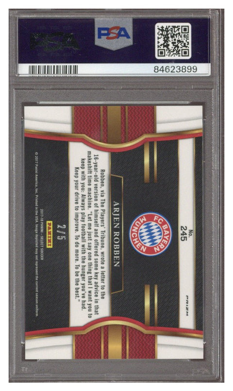 2017 Select Green Arjen Robben /5 #245 PSA 9 MINT