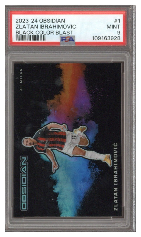 2023 PANINI OBSIDIAN BLACK COLOR BLAST #1 ZLATAN IBRAHIMOVIC PSA 9