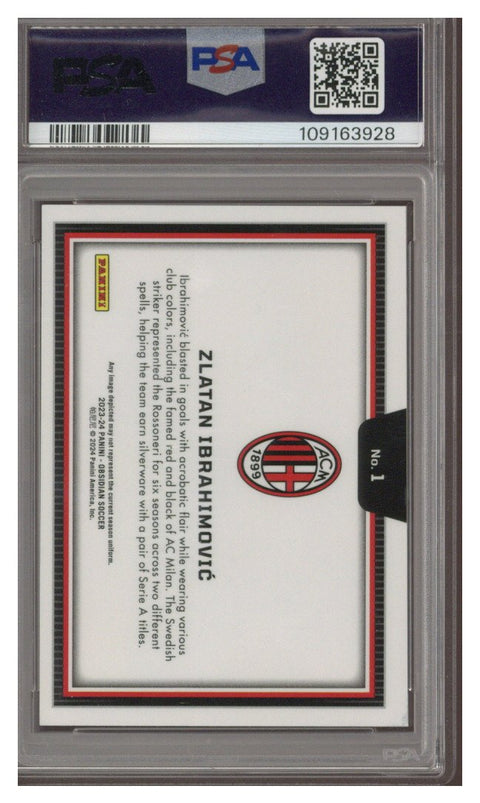 2023 PANINI OBSIDIAN BLACK COLOR BLAST #1 ZLATAN IBRAHIMOVIC PSA 9