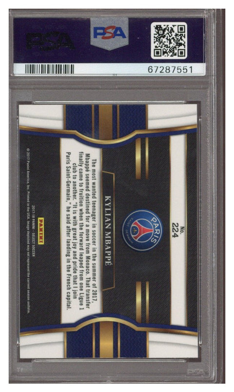 2017 Select Soccer Kylian Mbappe ROOKIE #224 PSA 10 GEM MINT