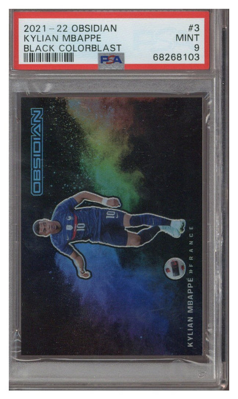 21/22 Obsidian Kylian Mbappe Black Color Blast PSA 9 *68268103*