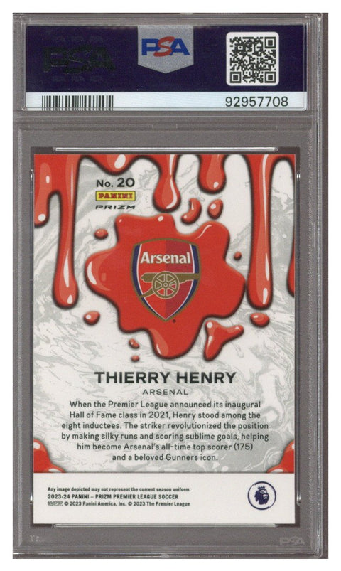 2023-24 Prizm Premier League Thierry Henry #20 Sublime Case Hit SSP PSA 10 POP 2