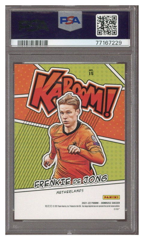 2021-22 DONRUSS SOCCER ROAD TO QATAR FRENKIE DE JONG KABOOM PSA 10