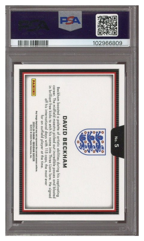 2023 Panini Obsidian David Beckham Color Blast Black #5 PSA 8