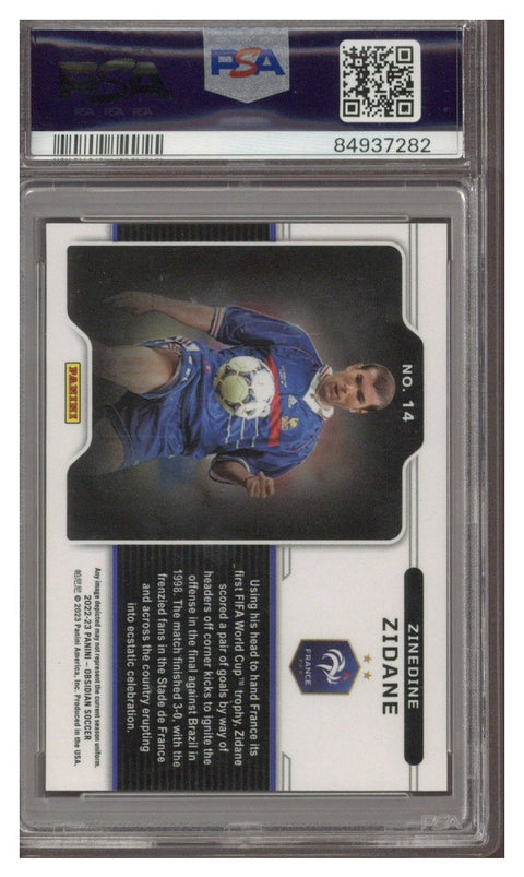 2022 Panini Obsidian Black Colorblast Zinedine Zidane #14 PSA 10 GEM MINT