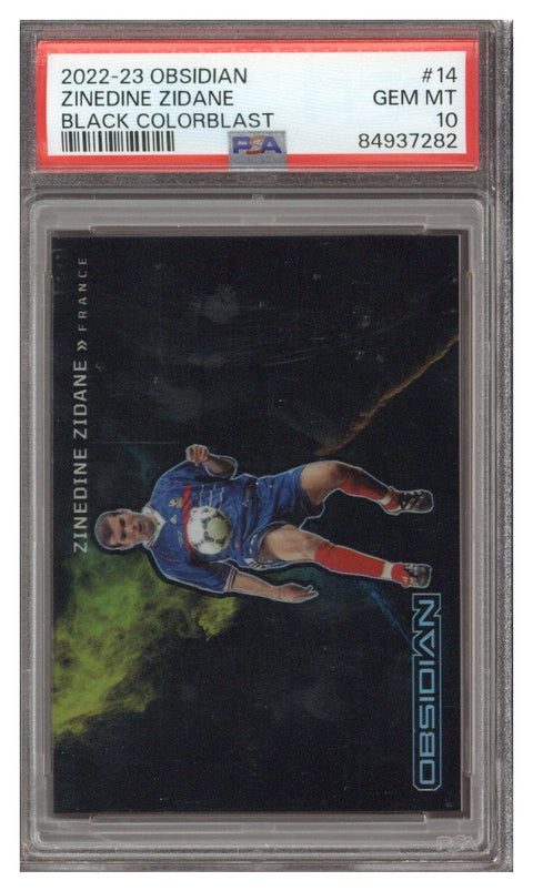 2022 Panini Obsidian Black Colorblast Zinedine Zidane #14 PSA 10 GEM MINT