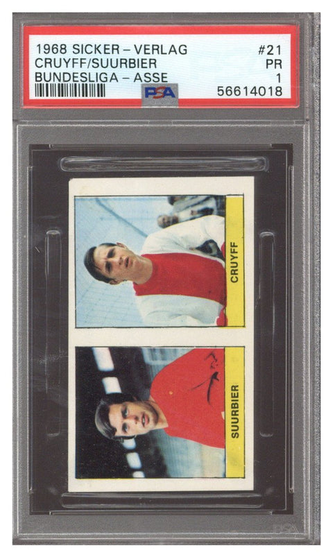 1967 Sicker-Verlag Bundesliga Asse Johan Cruyff ROOKIE #21 PSA 1 PR