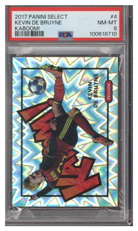2017-18 Panini Select Kevin De Bruyne Kaboom PSA 8
