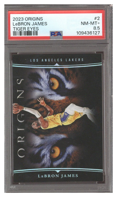 2023 Panini Origins LeBron James Tiger Eyes PSA 8.5 #2 Lakers