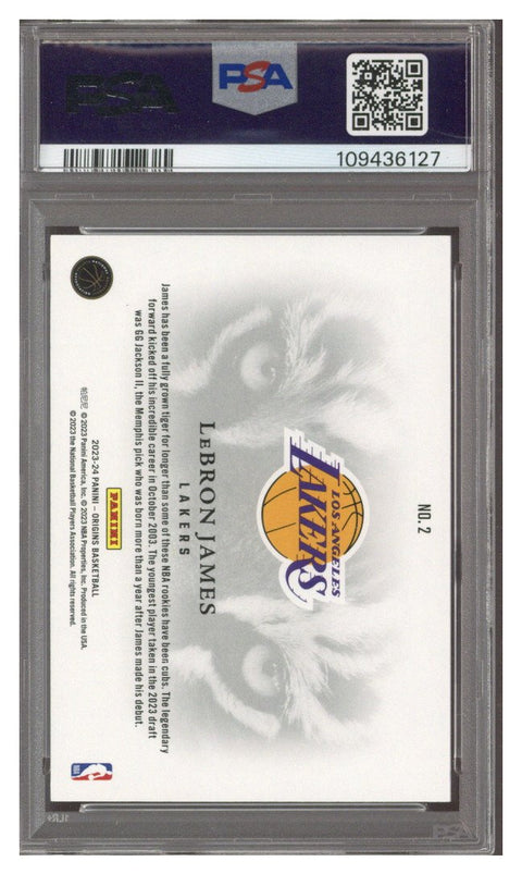 2023 Panini Origins LeBron James Tiger Eyes PSA 8.5 #2 Lakers