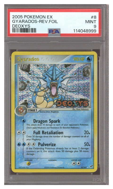 2005 Pokemon EX Gyarados-Reverse Foil Deoxys - PSA 9
