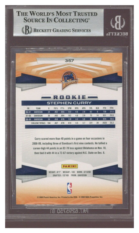 2009/10 Panini Stephen Curry RC BGS 9
