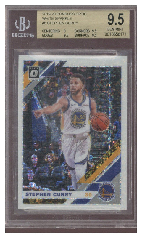 2019 Optic White Sparkle Stephen Curry BGS 9.5