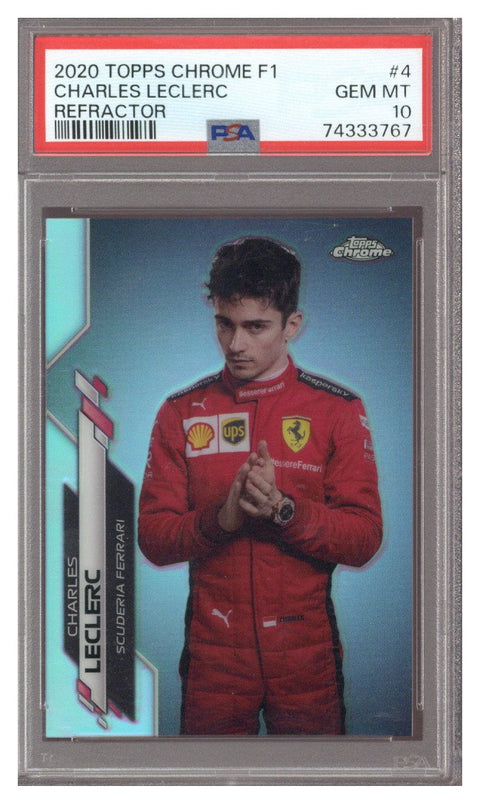 2020 Topps Chrome F1 CHARLES LECLERC REFRACTOR #4 PSA 10